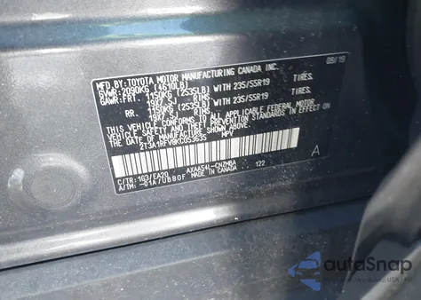 2019 Toyota Rav4 Xle Premium z USA, uszkodzony, nr VIN 2T3A1RFV8KC053635